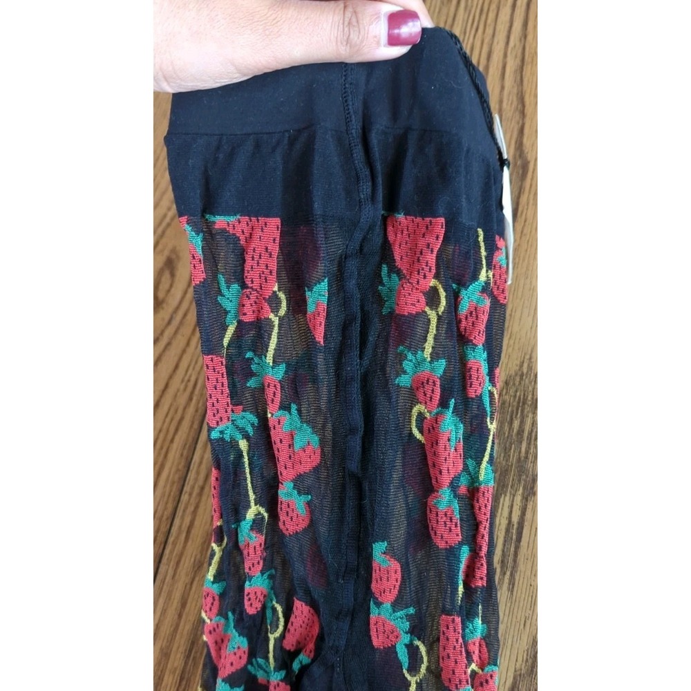 Authentic GUCCI Black Strawberry HORSEBIT FRAISE Tights Stockings S Please Read! - Picture 12 of 16